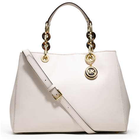 cynthia white michael kors satchel|MICHAEL Michael Kors Cynthia Small Leather Satchel.